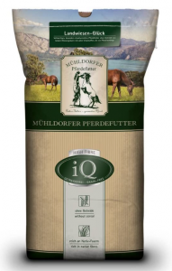 Mühldorfer iQ Landwiesen-Glück, 12,5 kg, getreidefreies Pferdefutter, ohne Melasse, strukturreich, vollwertiges Pferdefutter, für alle Pferde und Ponys