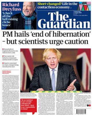 Die Guardian-Titelseite 24.06.20