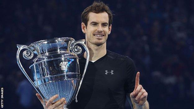 Andy Murray feiert den Gewinn des ATP-Finales im Jahr 2016 und wird zum Jahresende die Nummer eins der Welt