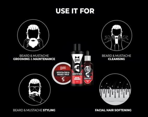 Beardo-Produkte zur Pflege und Pflege von Gesichtshaaren
