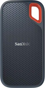 SanDisk Extreme Portable SSD externe Festplatte 1TB (SSD extern 2,5 Zoll, 550 MB/s Übertragungsraten, stoßfest, AES-Verschlüsselung,wasser- und staubfest) grau