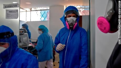 Gesundheitspersonal auf einer Coronavirus-Station in Soacha, Kolumbien, am 24. Juli 2020. 