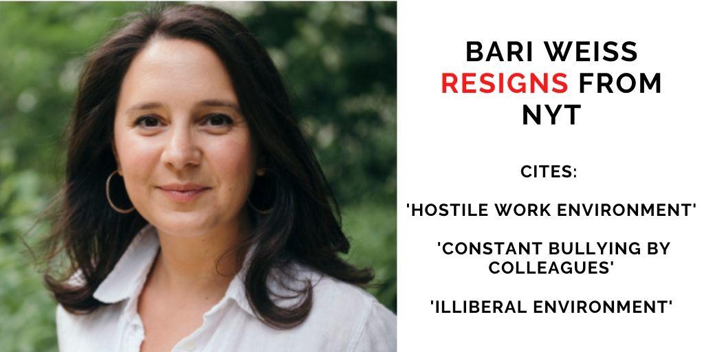 Bari Weiss resigns from NYT; full text of resignation, reactions