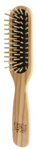 Tek rechteckige Haarbürste mit kurzen Pins - Handgemacht in Italien