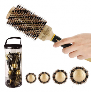 Aozzy Haar Rundbürste Wildschweinborsten und Nano Thermal Ceramic Lonic Tech Antistatisch Haarpflege Rundhaarbürste Für Haar-Styling, Trocknen,