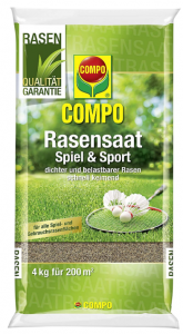 COMPO Rasensaat Spiel und Sport, Universelle Rasenmischung, 4 kg, 200 m²