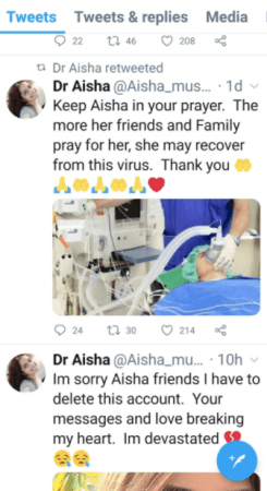 Dr. Aisha twittert