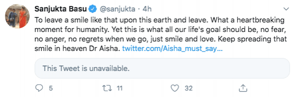 Tweet auf Dr. Aisha