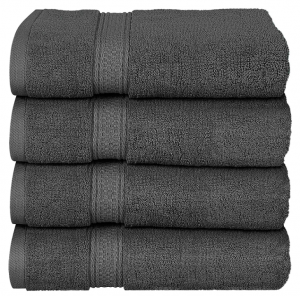 Utopia Towels - 4er Pack Badetuch Set Badetücher aus Baumwolle 600 g/m² - 69 x 137 cm (Grau)