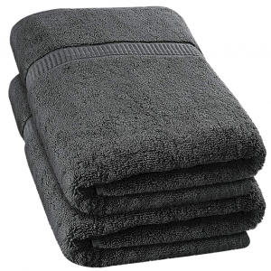 Utopia Towels - Badetuch groß aus Baumwolle 600 g/m², 2er Pack - Duschtuch, 90 x 180 cm (Grau)