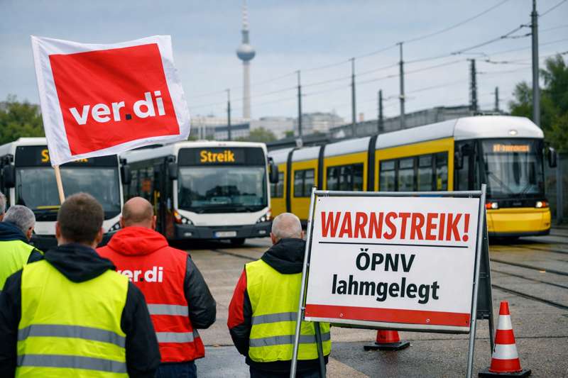 Warnstreik im Nahverkehr: Busse und Bahnen stehen bundesweit still